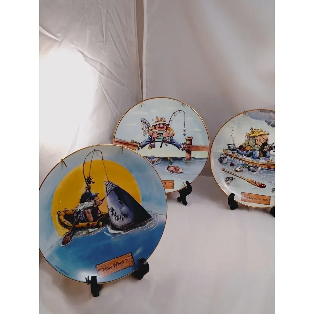 Set Of 5 Gary Patterson The Art Of Fishing Plates 8 Inch Numbered